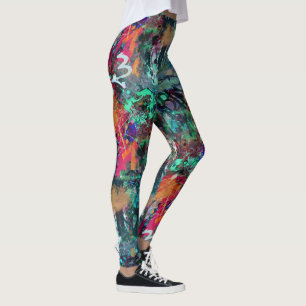Graffiti Wall and Spray Paint Splatter Leggings