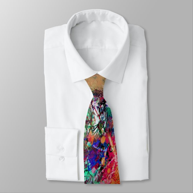 Graffiti Wall and Spray Paint Splatter Tie (Tied)