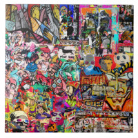 Graffiti wall art collage