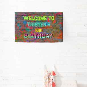 Graffiti wall birthday  banner