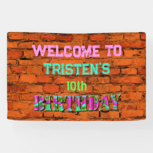 Graffiti wall birthday  banner