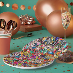 Graffiti wall collage  paper plate