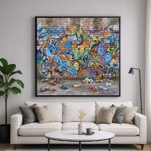 Graffiti Wall - Painterly Urban Art Style Poster