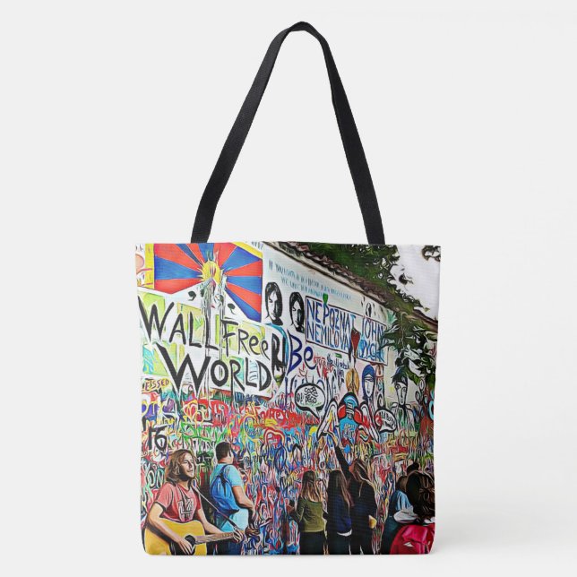 Graffiti Wall street Musicians and Artists Tote Bag (Front)