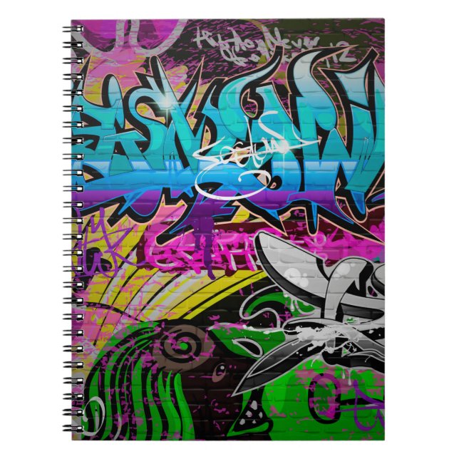 Graffiti wall urban artgraffiti,art,wall,grafiti,g notebook (Front)
