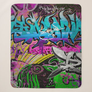 Graffiti wall urban artgraffiti,art,wall,grafiti,g sherpa blanket