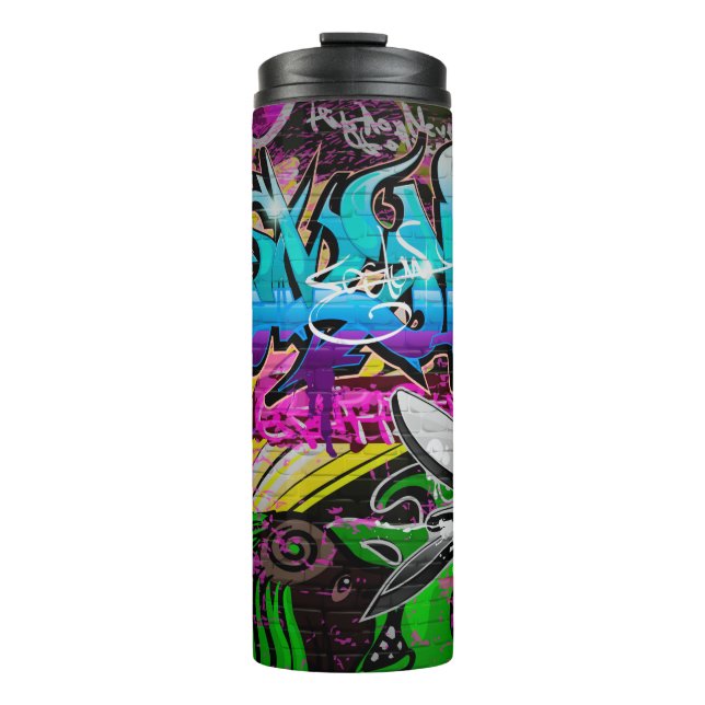 Graffiti wall urban artgraffiti,art,wall,grafiti,g thermal tumbler (Front)