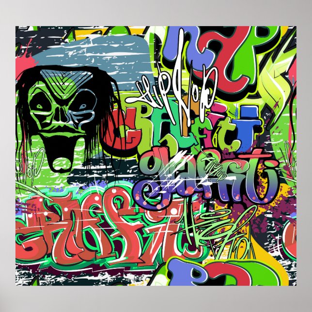 Graffiti Wall: Urban Hip Hop Poster (Front)