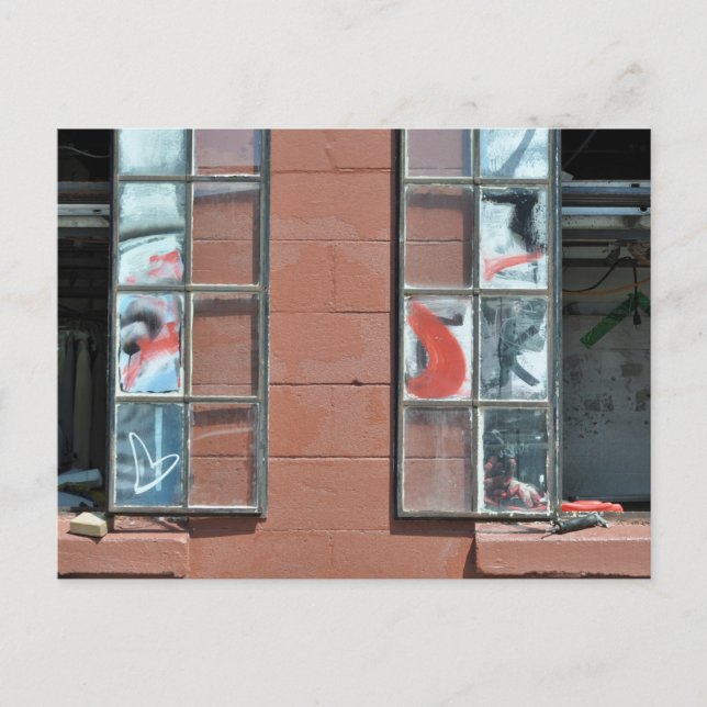 Graffiti Window Panes Postcard (Front)
