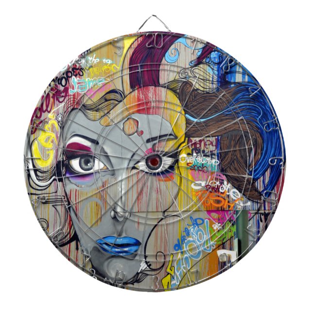 Graffiti Woman Dartboard (Front)