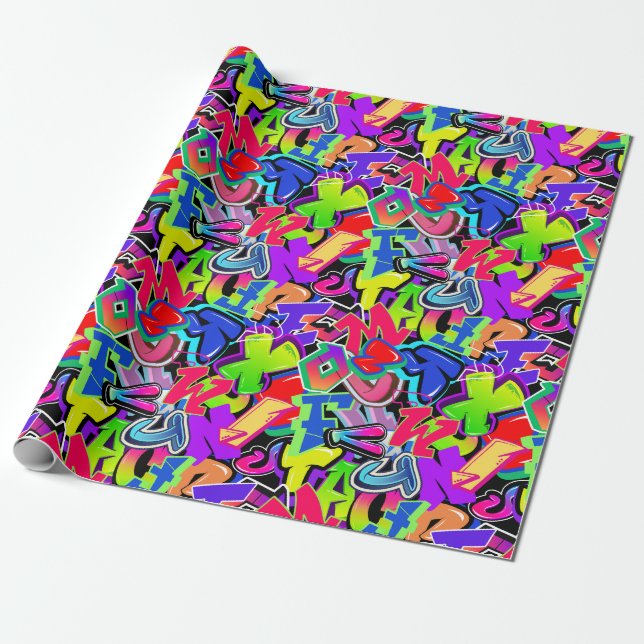 Graffiti Wrapping Paper (Unrolled)