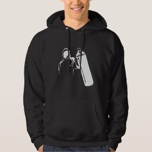 Graffiti writer with spray can stencil hoodie