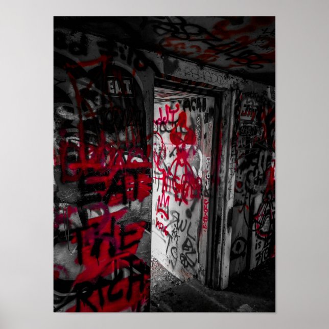 Graffitied Bunker Odiorne State Park Poster (Front)