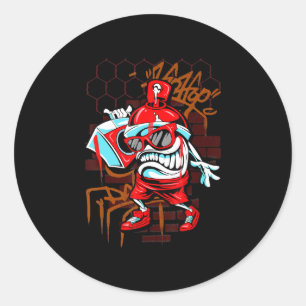 Grafi Art Spray Paint Urban Hip Hop Music Lover Classic Round Sticker