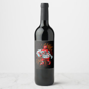 Grafi Art Spray Paint Urban Hip Hop Music Lover Wine Label