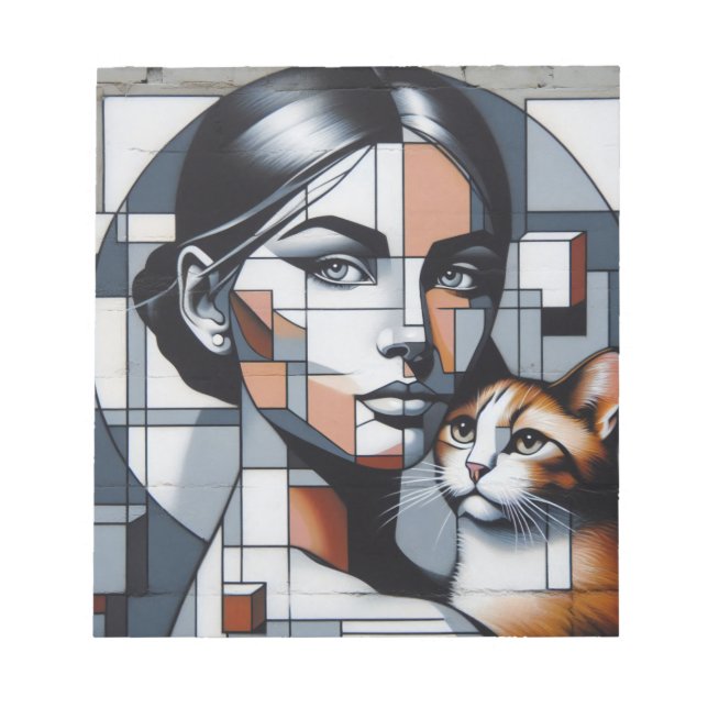 Grafitti Cat Lady Notepad (Front)