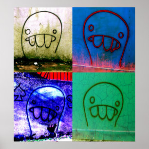 Grafitti Characters Canvas Poster