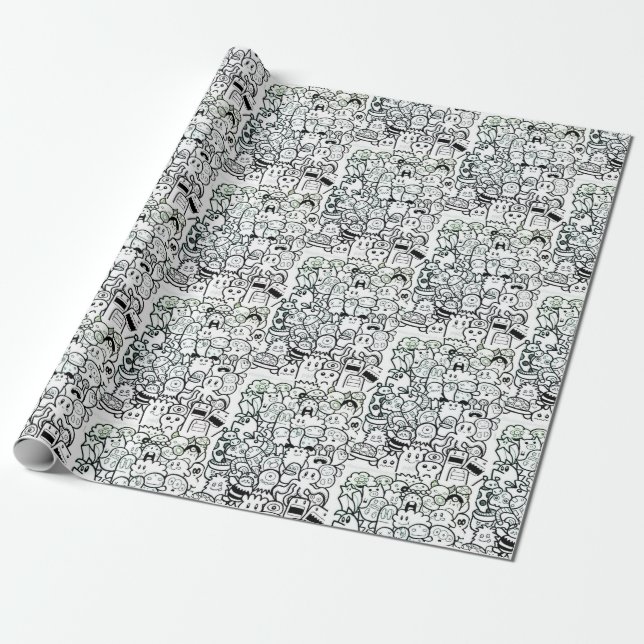 GRAFITTI HAPPY MONSTER Wrapping Paper (Unrolled)