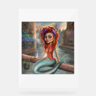 Grafitti Mermaid Acrylic Sign