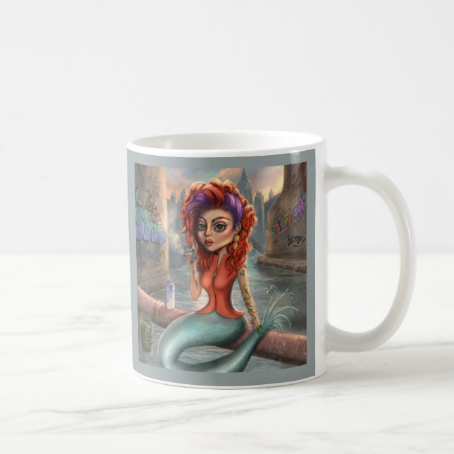 Grafitti Mermaid Coffee Mug (Right)