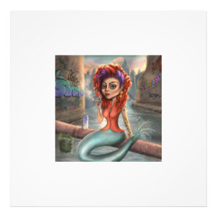 Grafitti Mermaid Photo Print