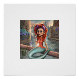 Grafitti Mermaid Poster