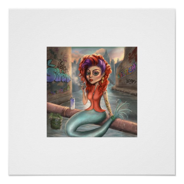 Grafitti Mermaid Poster (Front)