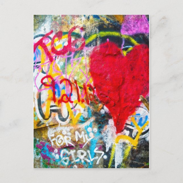 Grafitti Rock Heart Postcard (Front)
