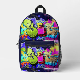 Grafitti Yes Pink Purple Green Backpack