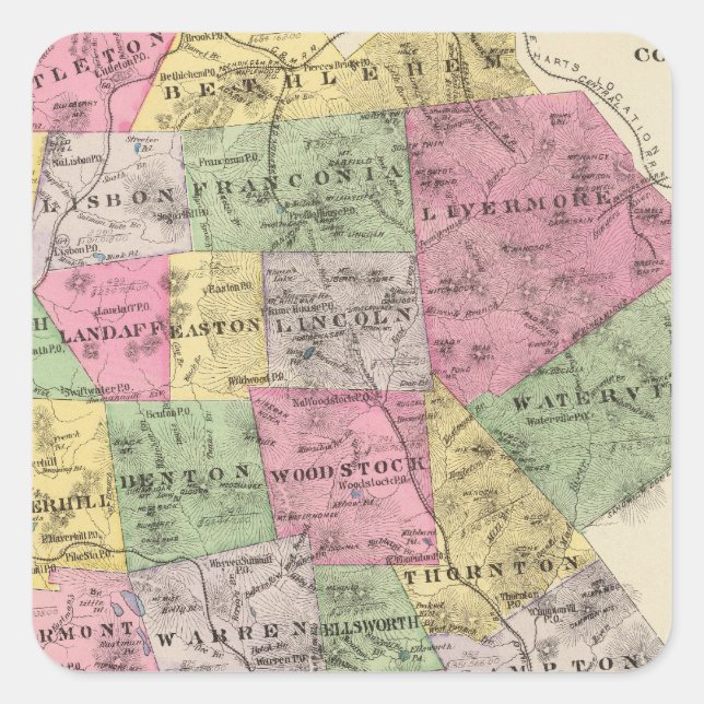 Grafton County, NH Square Sticker (Front)