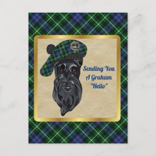 Graham Clan Badge & Tartan Postcard