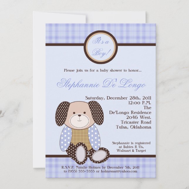Graham Crackers Boy Blue Baby Shower Invitation (Front)