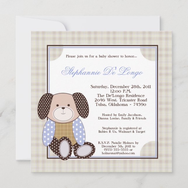 Graham Crackers Boy Blue Baby Shower Invitation (Front)