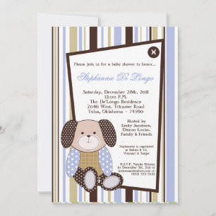 Graham Crackers Boy Blue Baby Shower Invitation