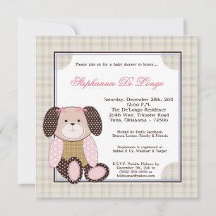 Graham Crackers Girl Pink Baby Shower Invitation