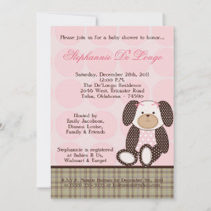Graham Crackers Girl Pink Baby Shower Invitation