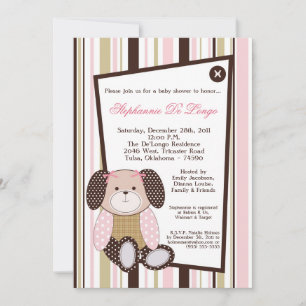 Graham Crackers Girl Pink Baby Shower Invitation