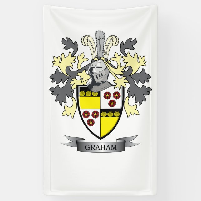 Graham Family Crest Coat of Arms Banner (Vertical)