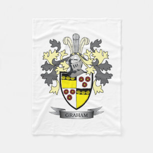 Graham Family Crest Coat of Arms Fleece Blanket
