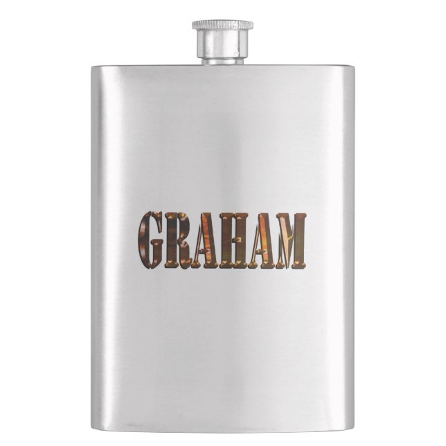 Graham, Name, Classic Hip Flask (Front)