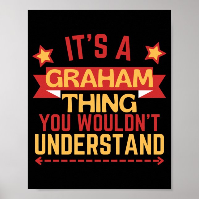 Graham Name Funny Gift For Graham Performance Poster (Front)