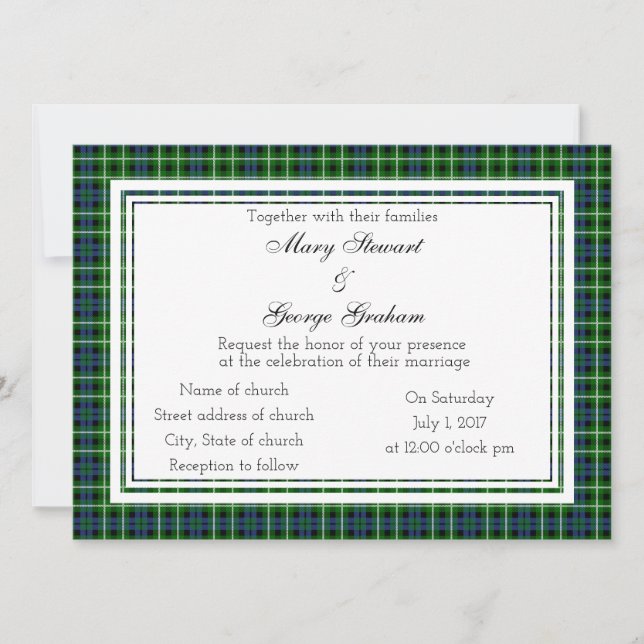 Graham Scottish Wedding Invitation (Front)