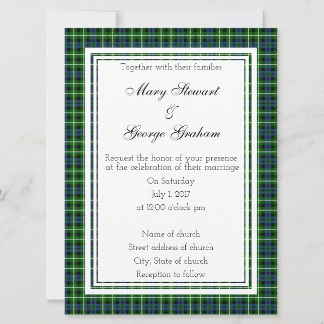Graham Scottish Wedding Invitation (Front)