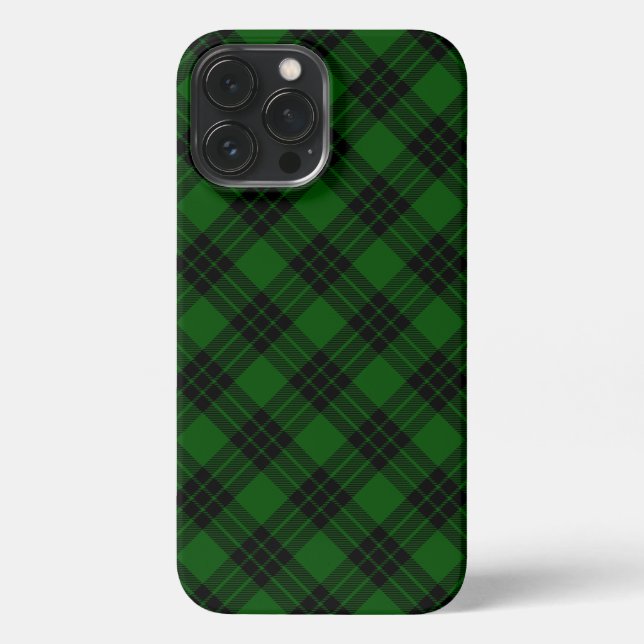 Graham tartan green black plaid iPhone case (Back)