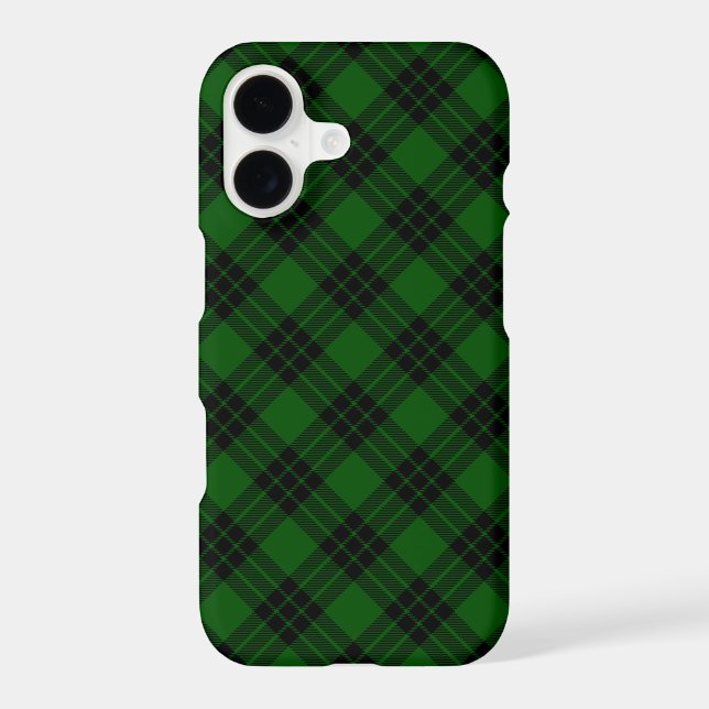 Graham tartan green black plaid iPhone case (Back)