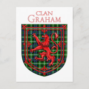Graham Tartan Scottish Plaid Lion Rampant Postcard