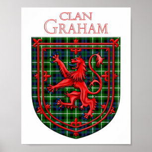 Graham Tartan Scottish Plaid Lion Rampant Poster