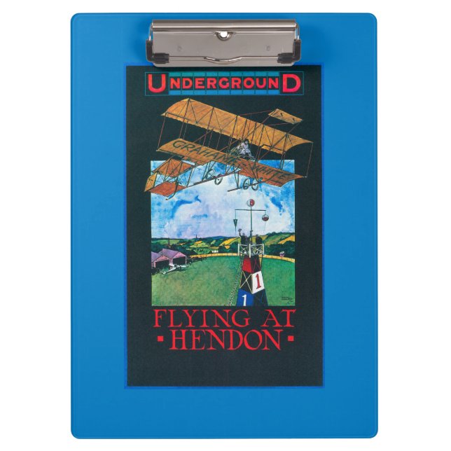 Grahame-White And Plane over Aerodrome Poster Clipboard (Front)