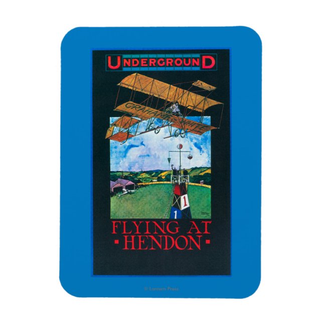 Grahame-White And Plane over Aerodrome Poster Magnet (Vertical)