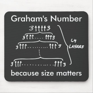 "Graham's Number . . . because size matters" Mouse Pad